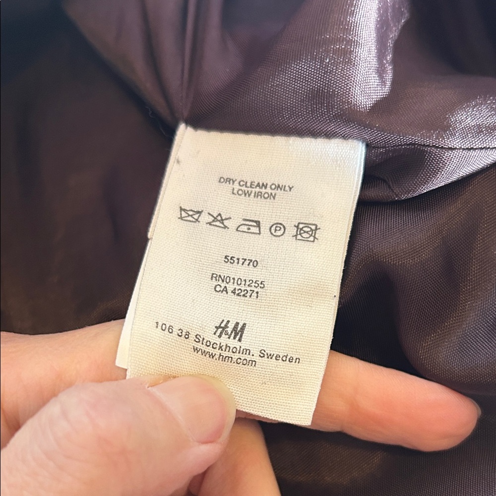 H&M Women's Light Blue & Brown Winter Coat - Size 12 - Picture 9 of 11